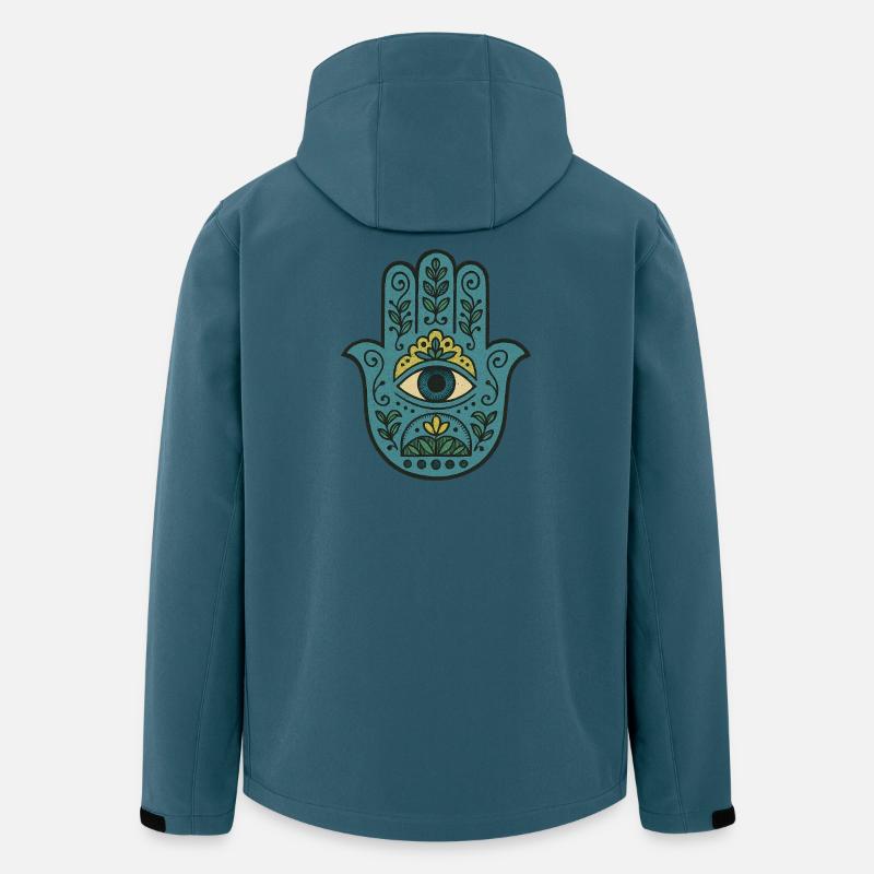 Hamsa Eye Floral Boho Palm - Men’s Recycled Softshell Jacket by Stanley/Stella - stargazer