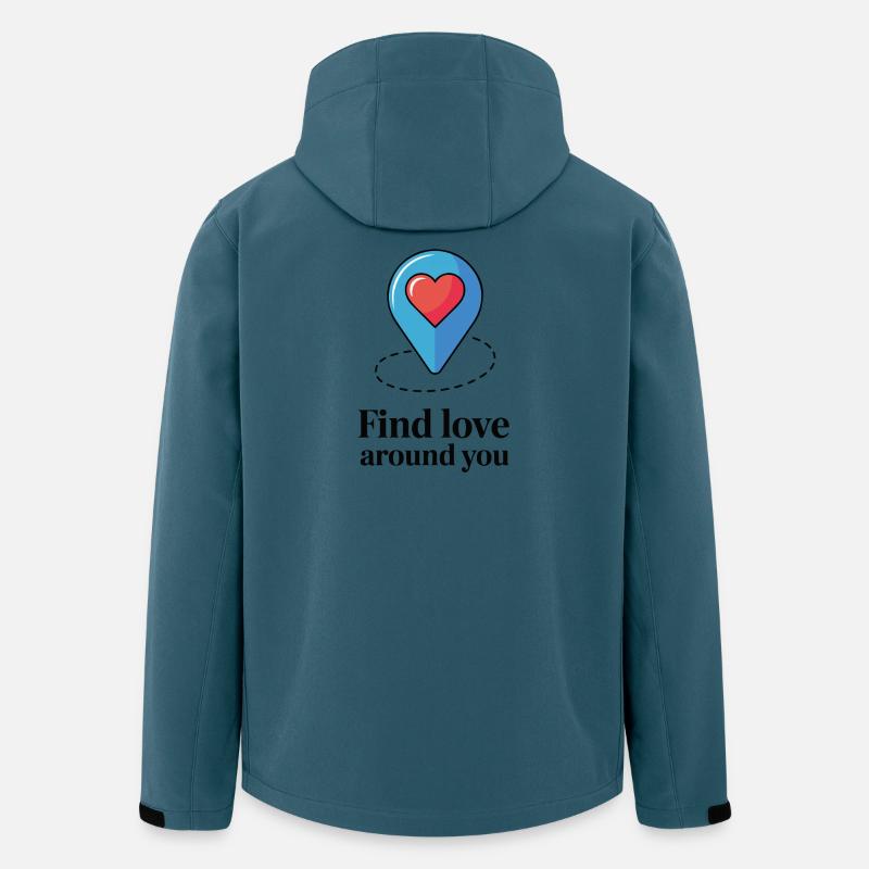 Épingle Cœur Trouve l’Amour à proximité - Veste softshell homme en polyester recyclé Stanley/Stella - bleu pétrole foncé
