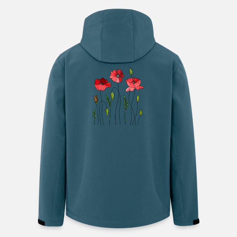 Blumen - Recycelte Männer Softshell-Jacke von Stanley/Stella - Dunkles Petrol