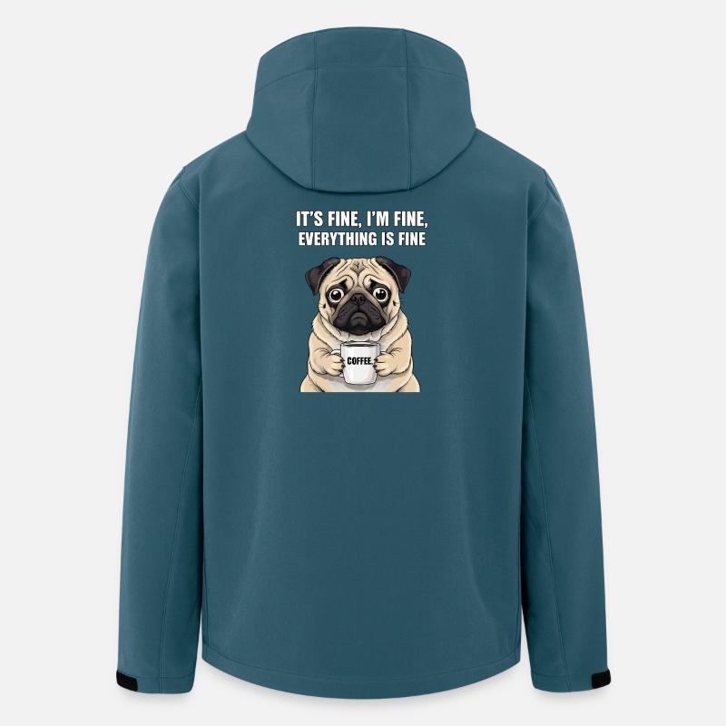 Its Fine Im Fine Kaffee Mops - Recycelte Männer Softshell-Jacke von Stanley/Stella - Dunkles Petrol