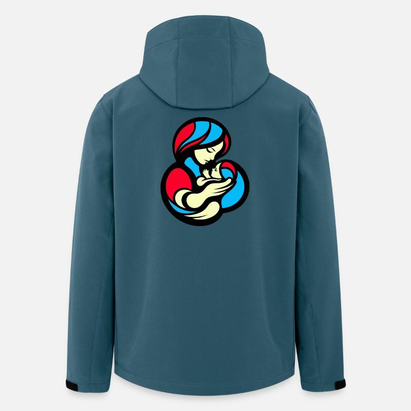Farbblock-Stil für Mutter und Kind - Recycelte Männer Softshell-Jacke von Stanley/Stella - Dunkles Petrol
