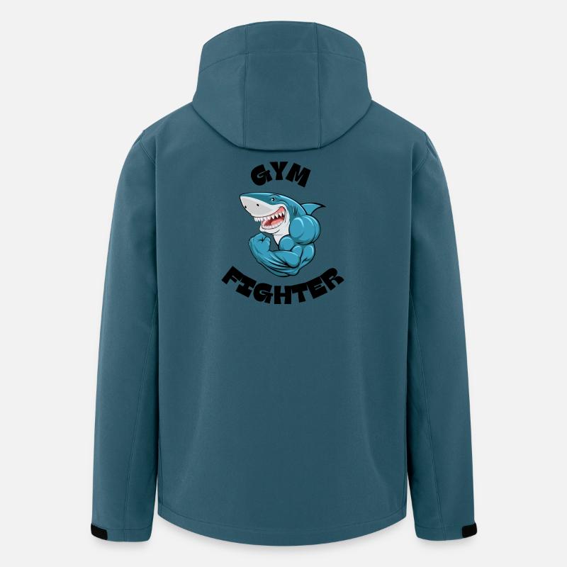 Blauer Muskelhai Kraftpose - Recycelte Männer Softshell-Jacke von Stanley/Stella - Dunkles Petrol