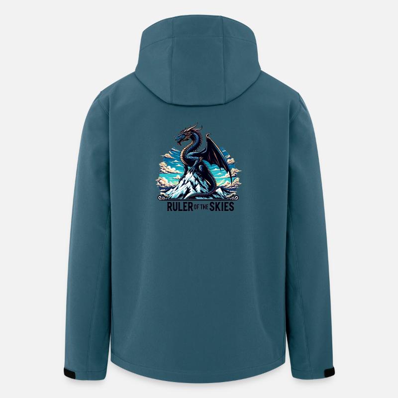 Drachenhimmel über Bergkette - Recycelte Männer Softshell-Jacke von Stanley/Stella - Dunkles Petrol