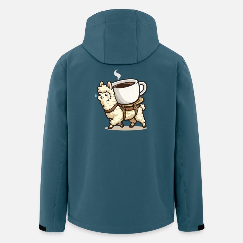 Kaffee Llama Trage-Design - Recycelte Männer Softshell-Jacke von Stanley/Stella - Dunkles Petrol