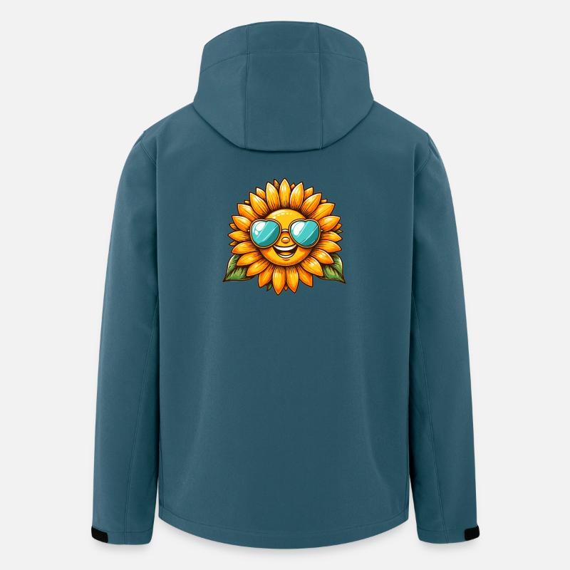 Sonnenstrahl mit Sonnenbrille Motiv - Recycelte Männer Softshell-Jacke von Stanley/Stella - Dunkles Petrol