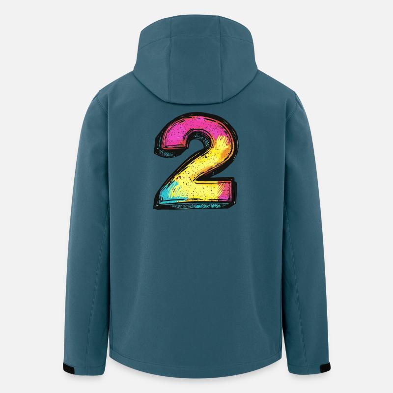 2 Zahl Bunt - Recycelte Männer Softshell-Jacke von Stanley/Stella - Dunkles Petrol