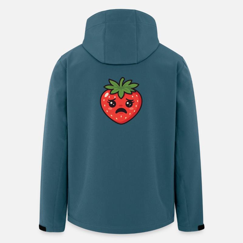Sorgenfrohe Erdbeere Cartoon - Recycelte Männer Softshell-Jacke von Stanley/Stella - Dunkles Petrol