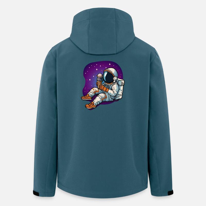 Astronaute spatial dégustant une glace - Veste softshell homme en polyester recyclé Stanley/Stella - bleu pétrole foncé