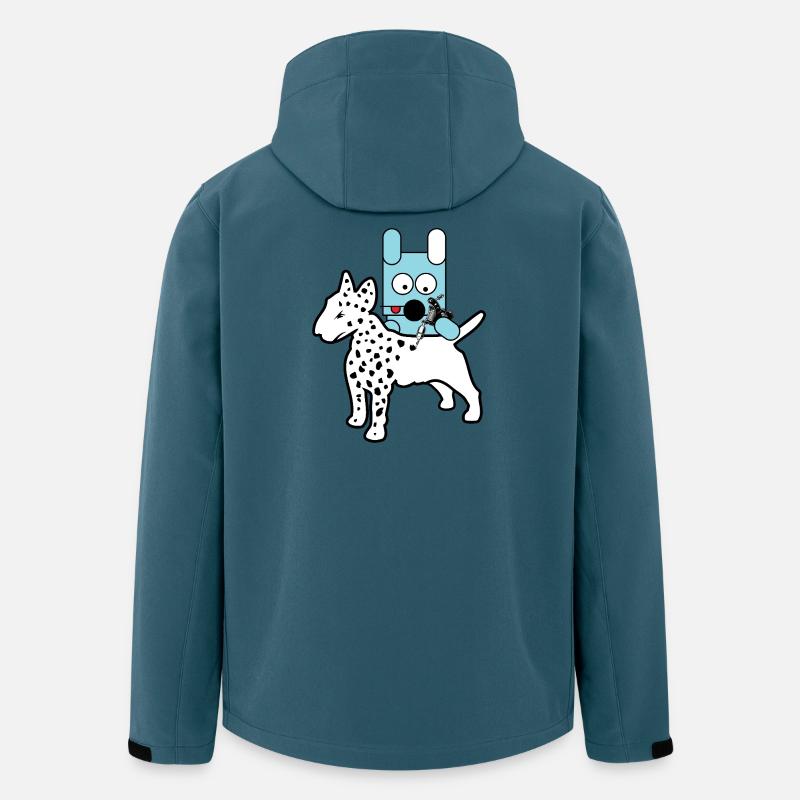 Blauer Bot-Hund mit Spritze - Recycelte Männer Softshell-Jacke von Stanley/Stella - Dunkles Petrol