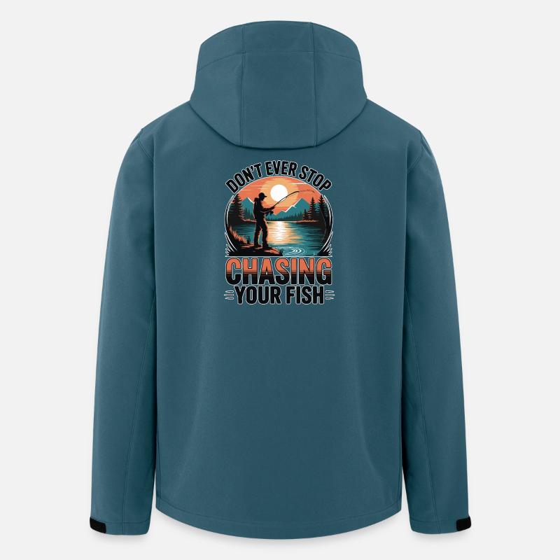 Don't Ever Stop Chasing Your Fish - Recycelte Männer Softshell-Jacke von Stanley/Stella - Dunkles Petrol