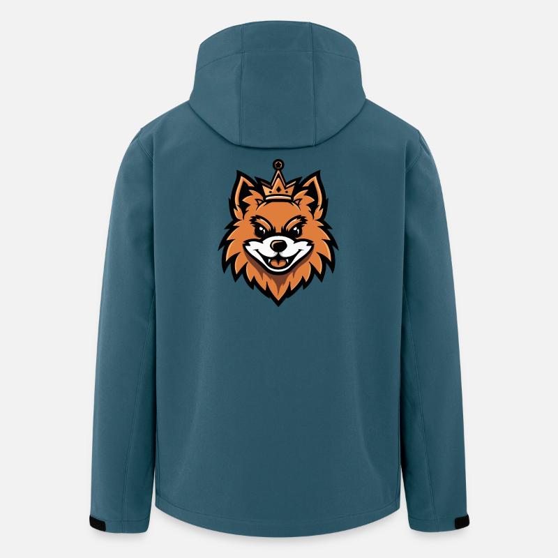 Couronne de chien de Poméranie - Veste softshell homme en polyester recyclé Stanley/Stella - bleu pétrole foncé