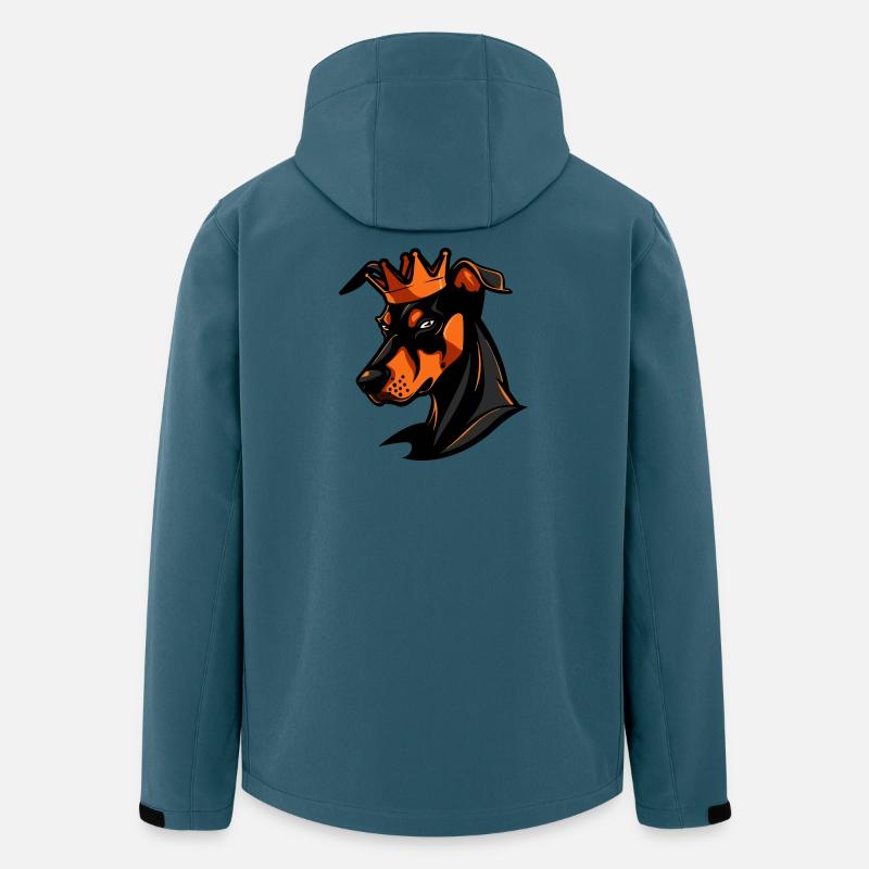 Doberman Hund Krone - Recycelte Männer Softshell-Jacke von Stanley/Stella - Dunkles Petrol