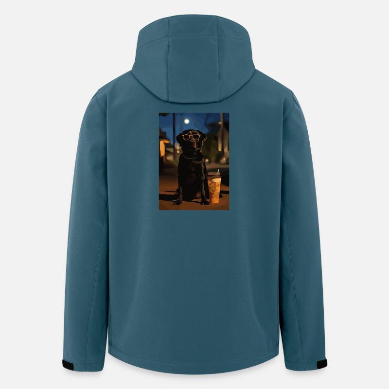 Nachtpudel mit Sonnenbrille - Recycelte Männer Softshell-Jacke von Stanley/Stella - Dunkles Petrol