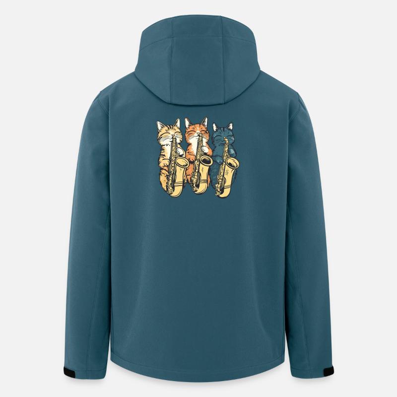 Katzen Saxophon Trio - Recycelte Männer Softshell-Jacke von Stanley/Stella - Dunkles Petrol