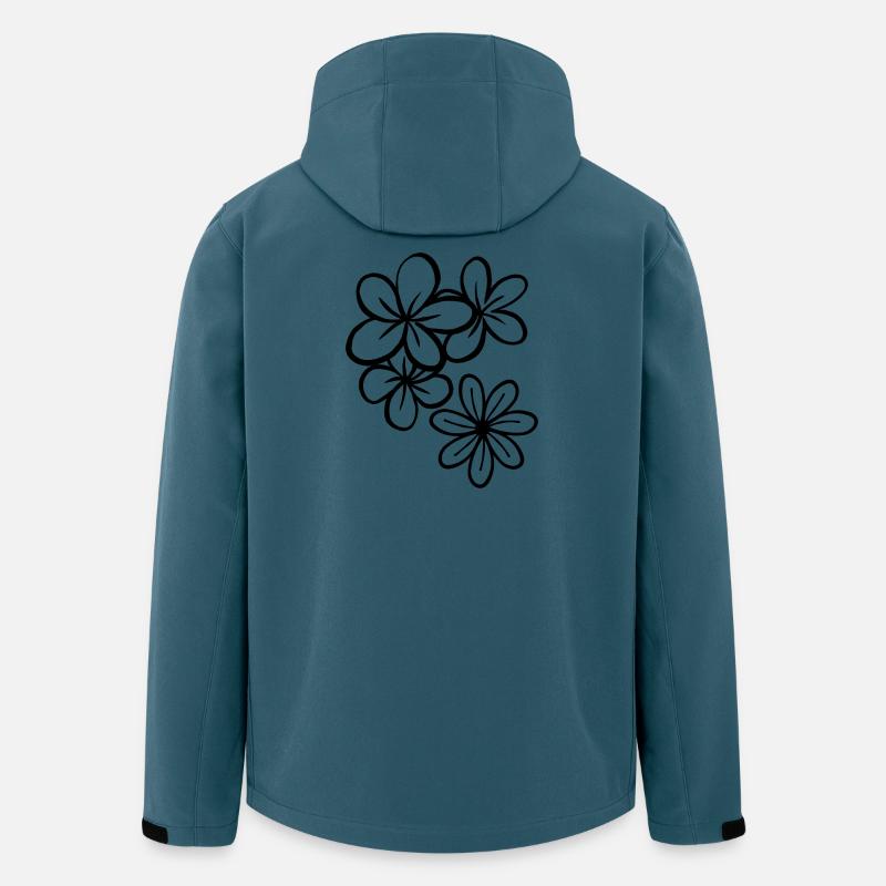 Blumenillustration - Recycelte Männer Softshell-Jacke von Stanley/Stella - Dunkles Petrol