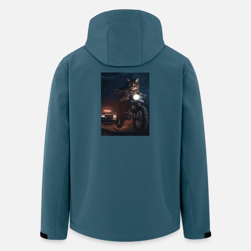 Nachtkatze auf Motorrad - Recycelte Männer Softshell-Jacke von Stanley/Stella - Dunkles Petrol
