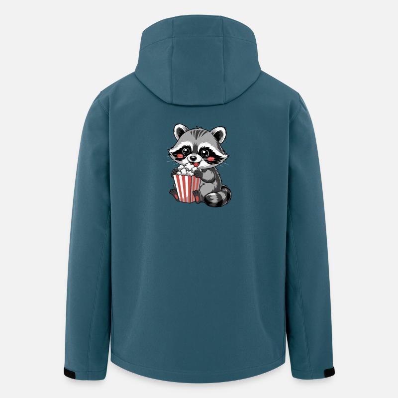 Kuschelnder Waschbär Popcorn - Recycelte Männer Softshell-Jacke von Stanley/Stella - Dunkles Petrol