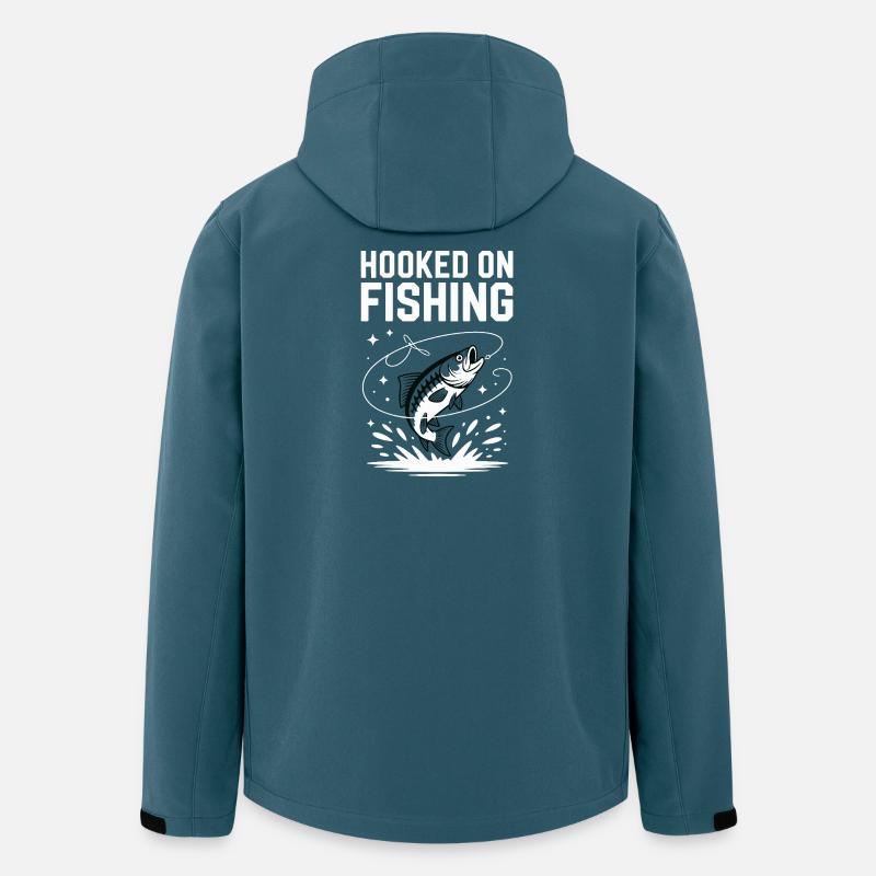 Hooked On Fishing - Angler Spruch - Men’s Recycled Softshell Jacket by Stanley/Stella - stargazer
