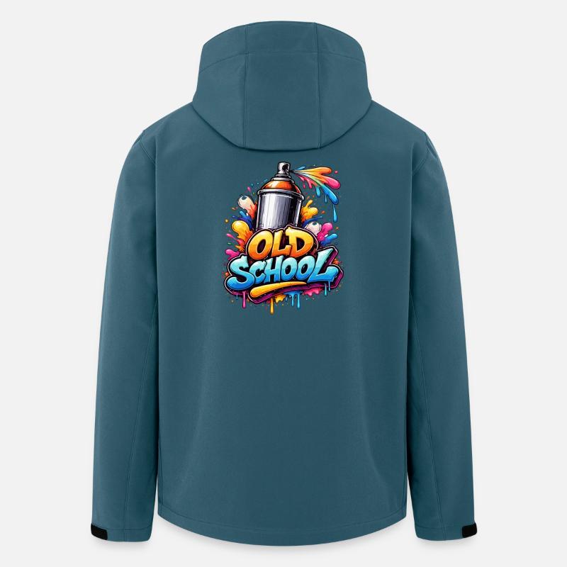 Jet de graffiti à l’ancienne - Veste softshell homme en polyester recyclé Stanley/Stella - bleu pétrole foncé