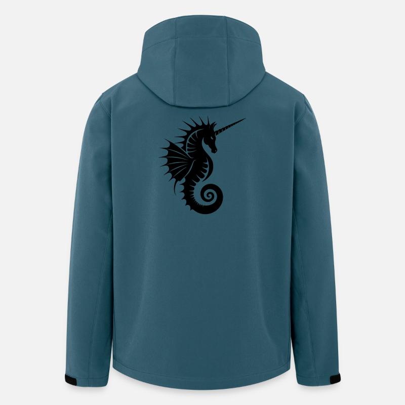 Einhorn-Seepferdchen Silhouette - Recycelte Männer Softshell-Jacke von Stanley/Stella - Dunkles Petrol