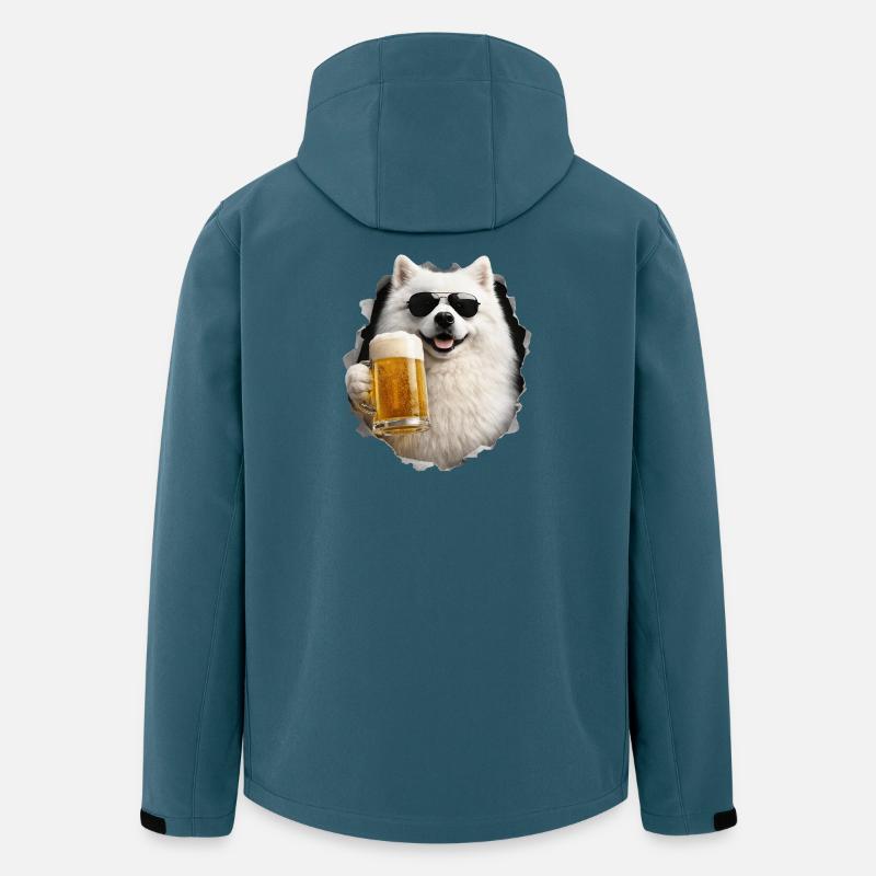 Japanischer Spitz Bier - Recycelte Männer Softshell-Jacke von Stanley/Stella - Dunkles Petrol