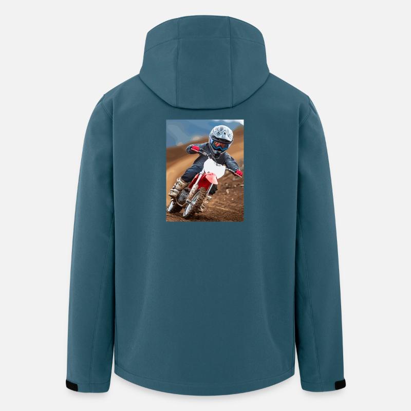 L’aventure du motocross dans la poussière - Veste softshell homme en polyester recyclé Stanley/Stella - bleu pétrole foncé