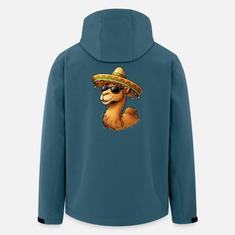 Kamel Lächeln mit Sombrero - Recycelte Männer Softshell-Jacke von Stanley/Stella - Dunkles Petrol