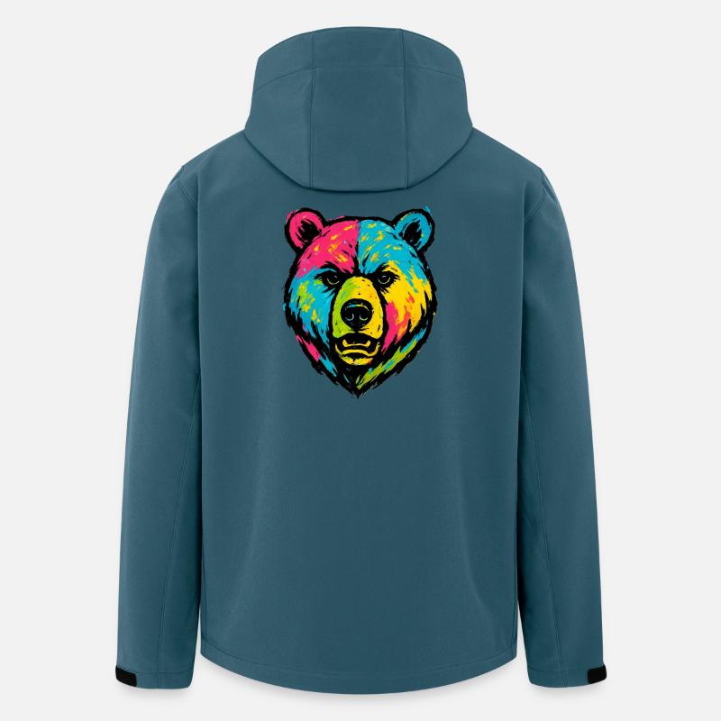 Bear Badly Licked Pop Art - Men’s Recycled Softshell Jacket by Stanley/Stella - stargazer
