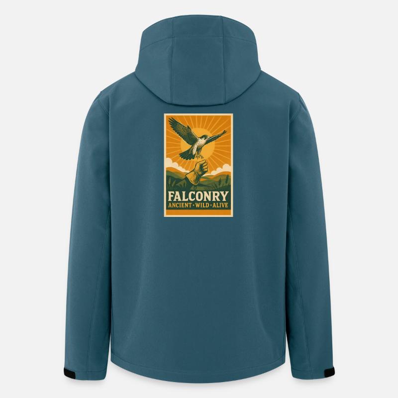 Falknerei: alt, wild, lebendig | Greifvogel - Recycelte Männer Softshell-Jacke von Stanley/Stella - Dunkles Petrol