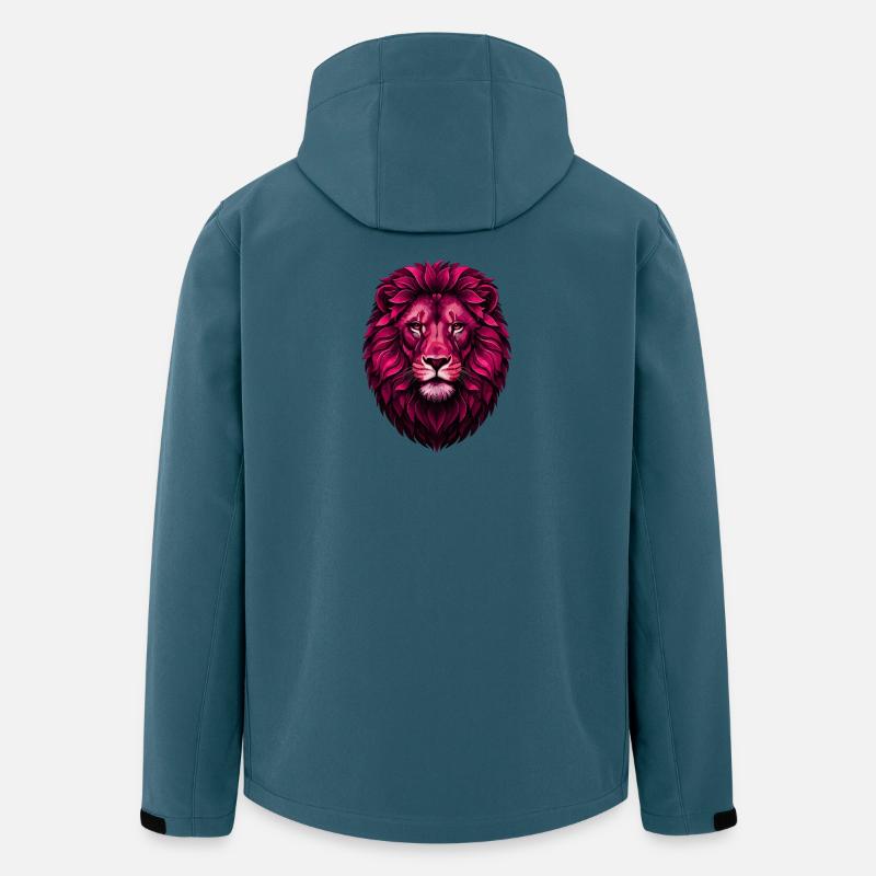 Lion rose avec crinière fleurie - Veste softshell homme en polyester recyclé Stanley/Stella - bleu pétrole foncé