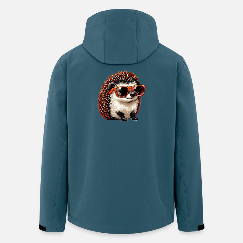 Igel Mit Sonnenbrille Igel Sarkasmus Tierliebhaber - Recycelte Männer Softshell-Jacke von Stanley/Stella - Dunkles Petrol
