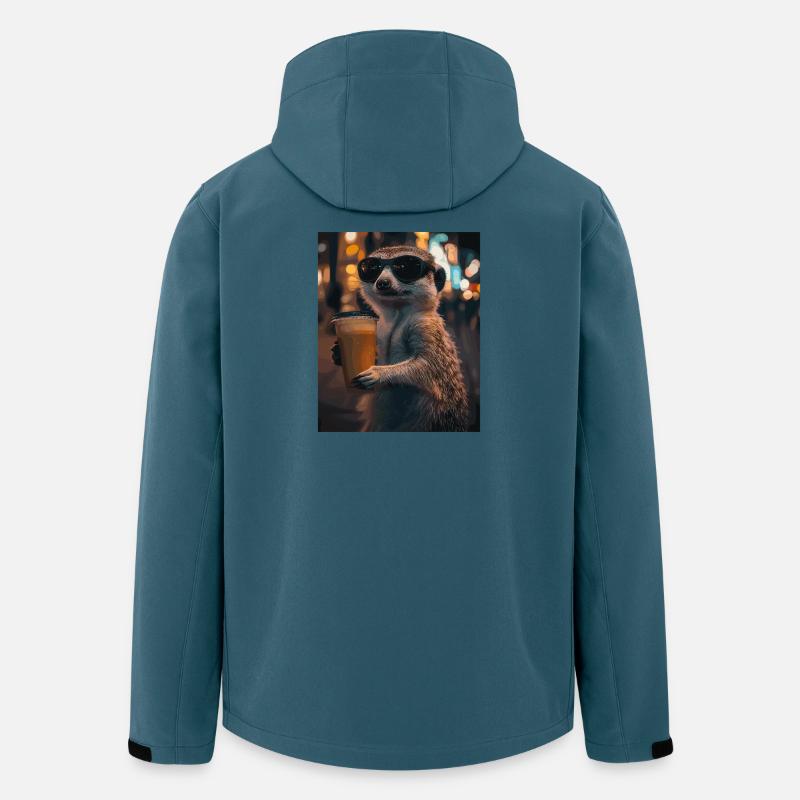 Kaffee-Meerkat Sonnenbrille - Recycelte Männer Softshell-Jacke von Stanley/Stella - Dunkles Petrol