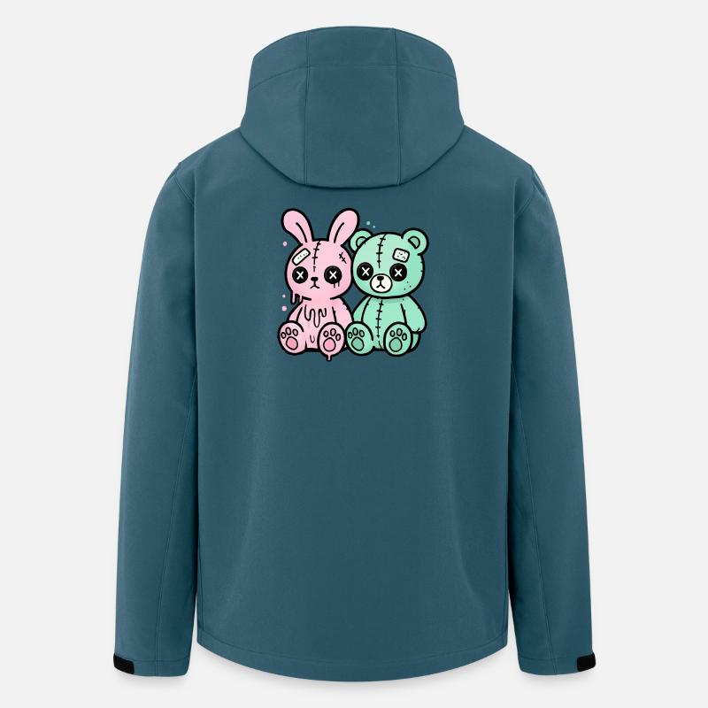 Goth Bunny Horreur Rabbit Gothique Effrayant Effrayant - Veste softshell homme en polyester recyclé Stanley/Stella - bleu pétrole foncé