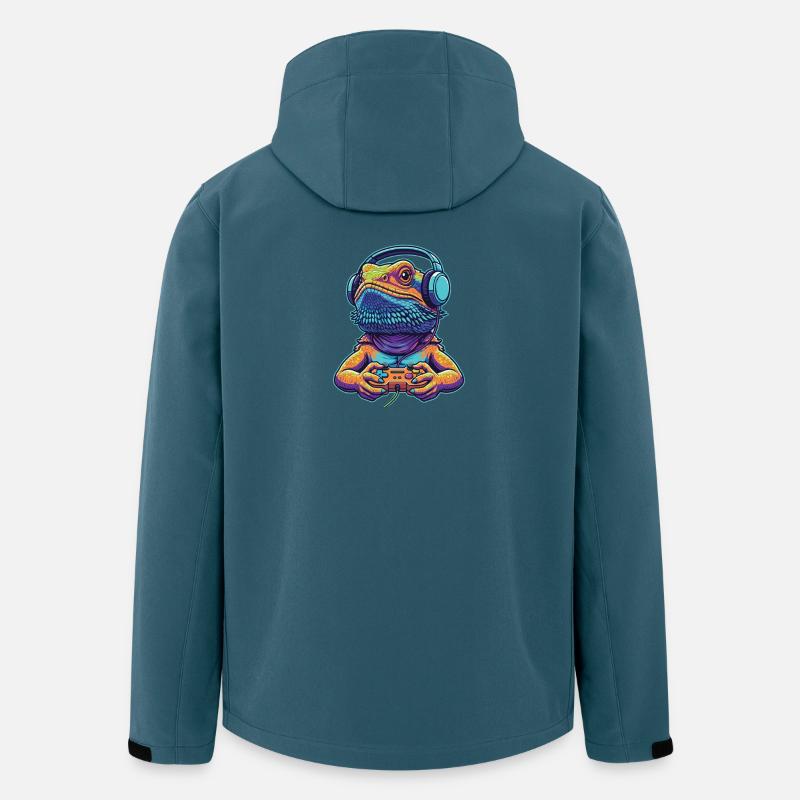 Bearded Dragon Gamer Pogona Controller - Recycelte Männer Softshell-Jacke von Stanley/Stella - Dunkles Petrol