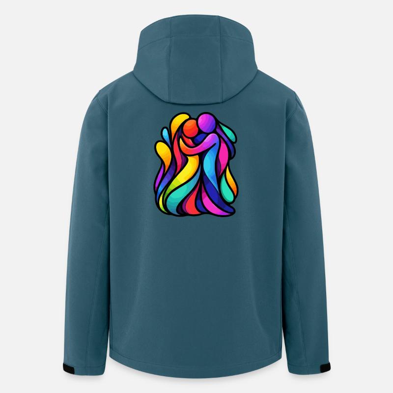 Bunte tanzende Figuren - Recycelte Männer Softshell-Jacke von Stanley/Stella - Dunkles Petrol