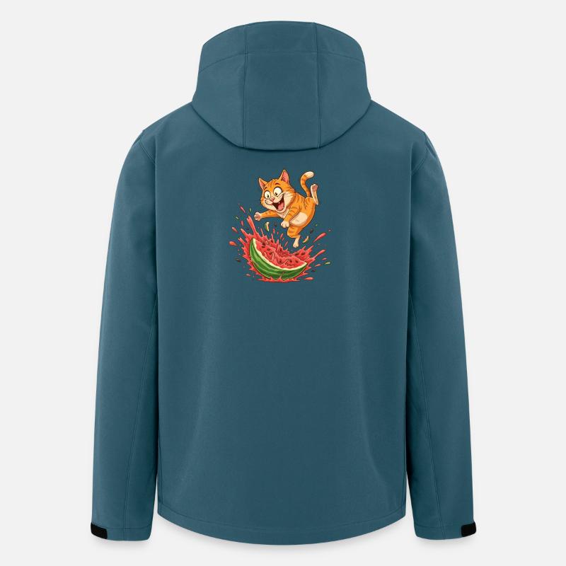 Fritzers de pastèque d’été Chats - Veste softshell homme en polyester recyclé Stanley/Stella - bleu pétrole foncé