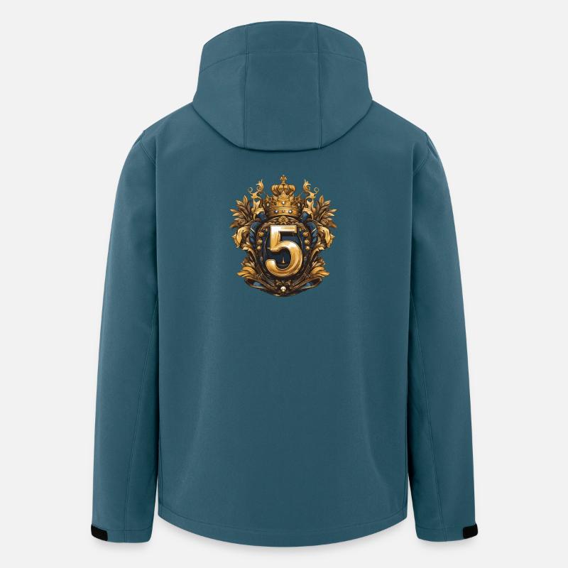 5 Zahl Wappen - Recycelte Männer Softshell-Jacke von Stanley/Stella - Dunkles Petrol