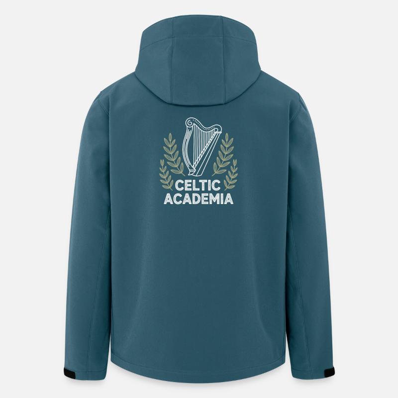 Celtic Academia Harpeemblem - Stanley/Stella herre softshelljakke i genanvendt polyester - mørk petrol