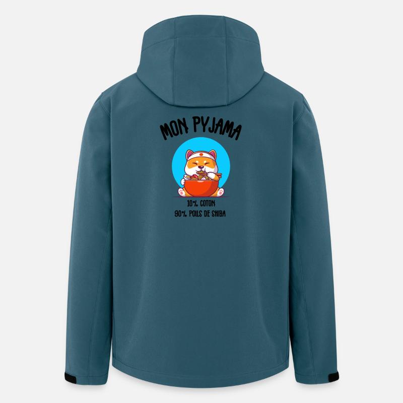 Shiba Humor Dog Pyjamas - Recycelte Männer Softshell-Jacke von Stanley/Stella - Dunkles Petrol