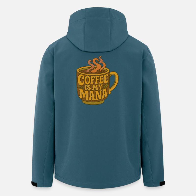 Kaffee ist meine Mana-Tasse - Recycelte Männer Softshell-Jacke von Stanley/Stella - Dunkles Petrol