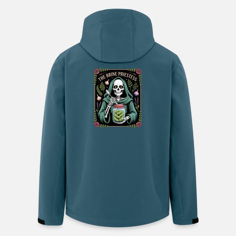 The Brine Priestess Skelett Gurken Hexe - Recycelte Männer Softshell-Jacke von Stanley/Stella - Dunkles Petrol
