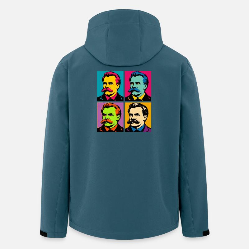 Friedrich Nietzsche Pop-Porträts - Recycelte Männer Softshell-Jacke von Stanley/Stella - Dunkles Petrol
