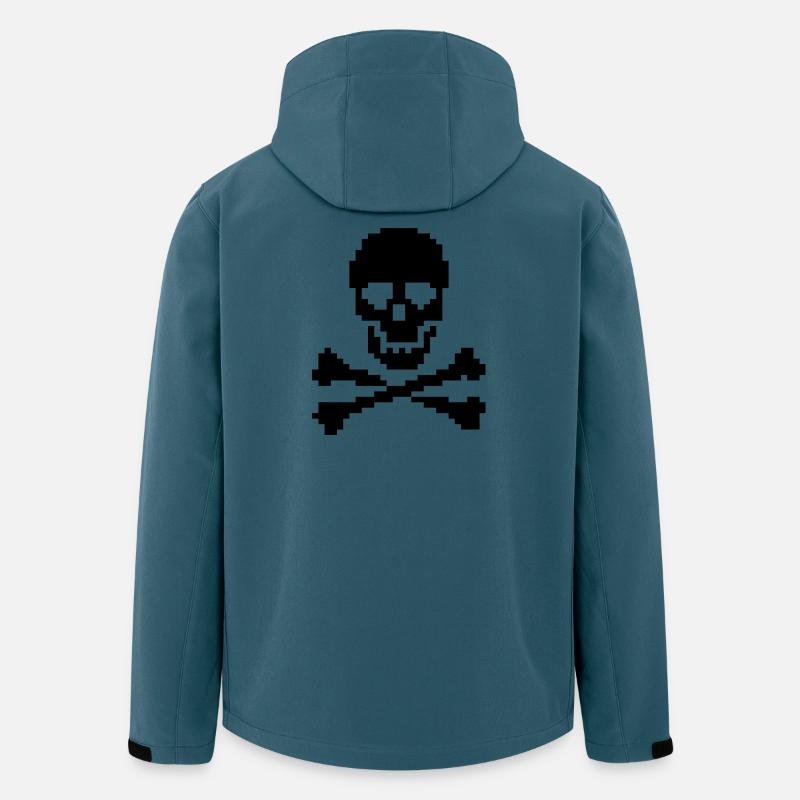 Pixel Skull Crossbones T-Shirt - Recycelte Männer Softshell-Jacke von Stanley/Stella - Dunkles Petrol