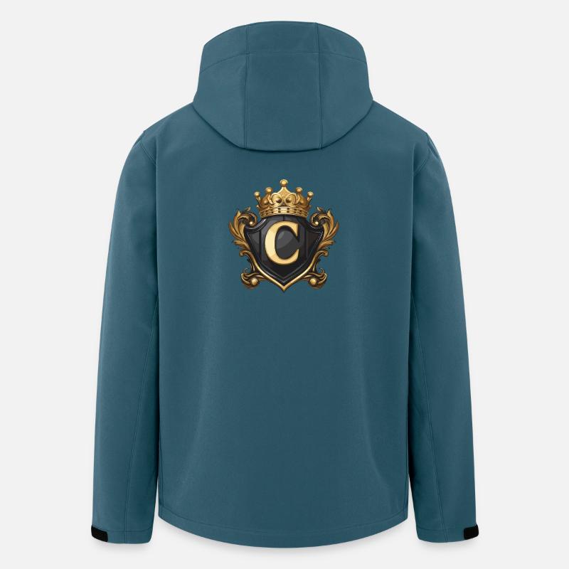C Buchstabe Name Krone - Recycelte Männer Softshell-Jacke von Stanley/Stella - Dunkles Petrol