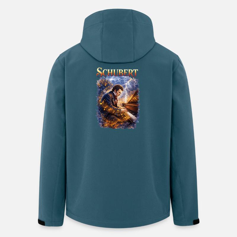 Tempête magique pour piano de Schubert - Veste softshell homme en polyester recyclé Stanley/Stella - bleu pétrole foncé