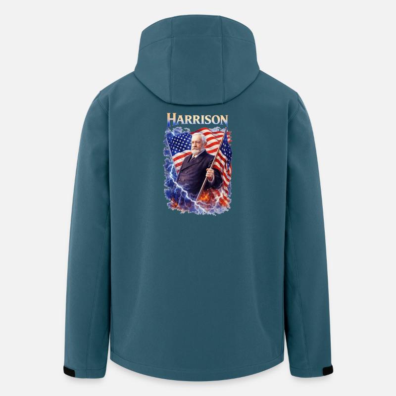 Harrison Patriot Thunder - Recycelte Männer Softshell-Jacke von Stanley/Stella - Dunkles Petrol