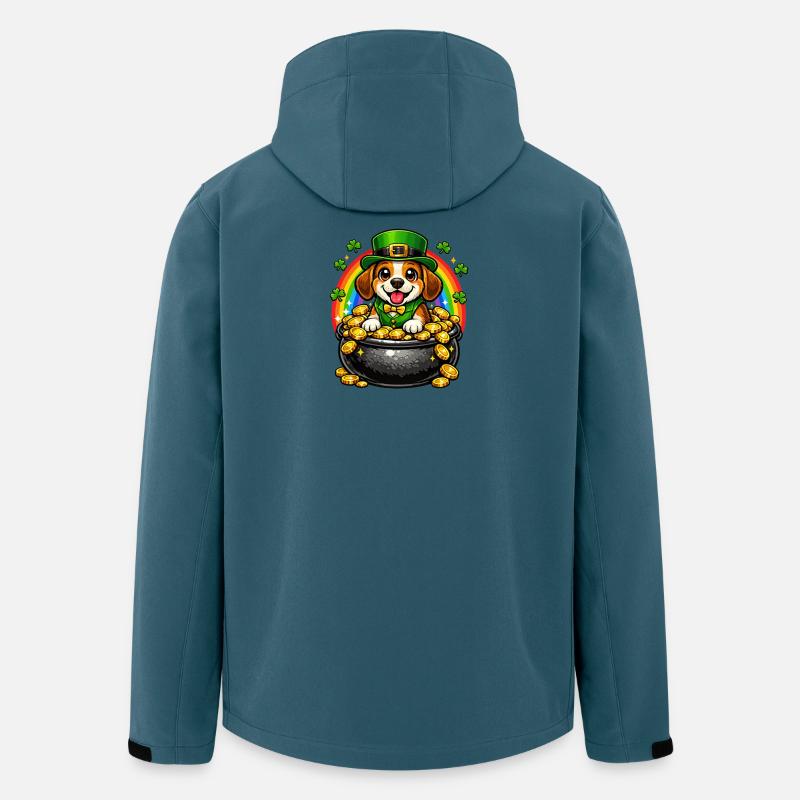 Beagle Leprechaun St. Patricks Day - Recycelte Männer Softshell-Jacke von Stanley/Stella - Dunkles Petrol