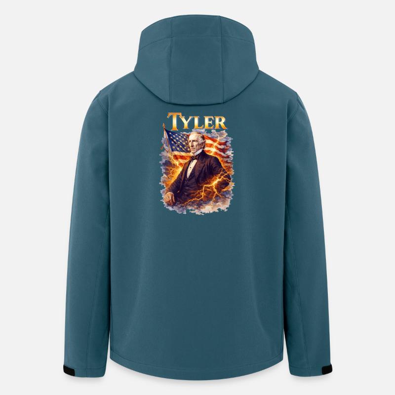Tyler Storm Hjälte med flagga - Softshelljacka herr i återvunnen polyester Stanley/Stella - mörk petrol