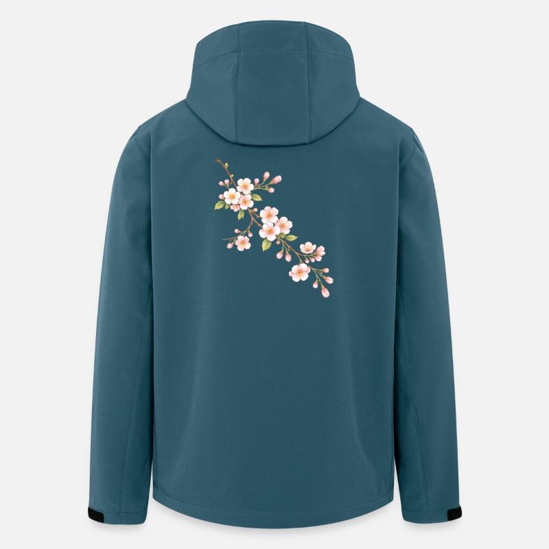 Cherry blossom branch illustration - Men’s Recycled Softshell Jacket by Stanley/Stella - stargazer