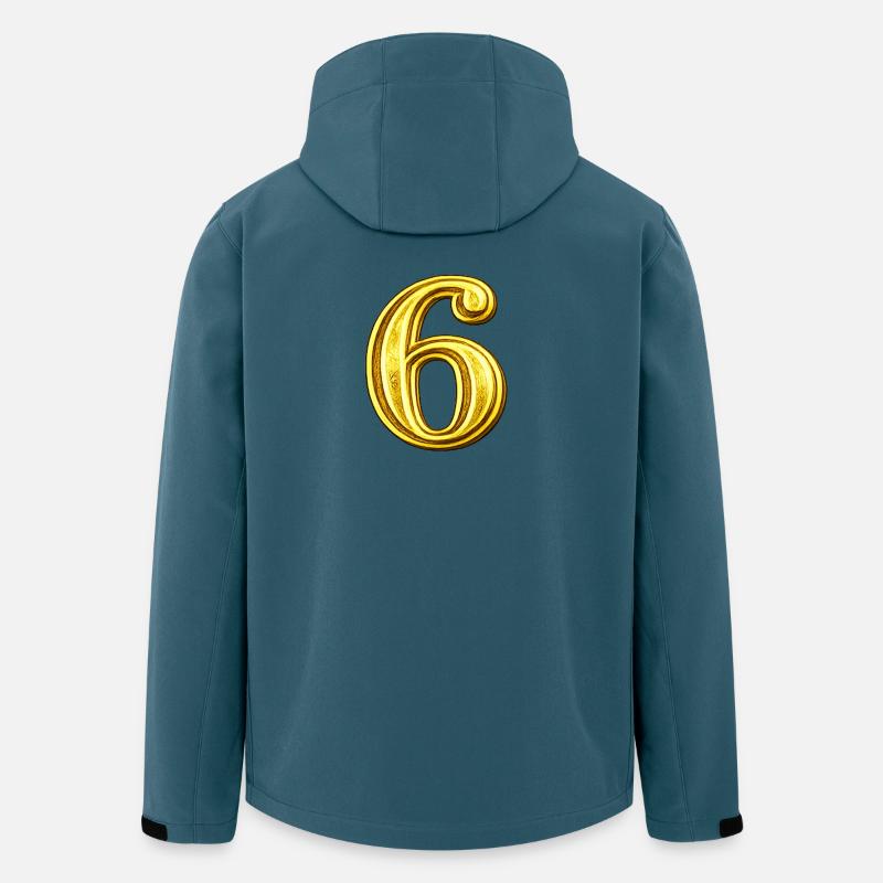 Goldene Ziffer 6 Ornament - Recycelte Männer Softshell-Jacke von Stanley/Stella - Dunkles Petrol